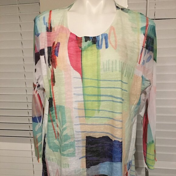 Jess & Jane Colorful Top Fits up to 40 Bust  New  Vt1 Box - Picture 1 of 4